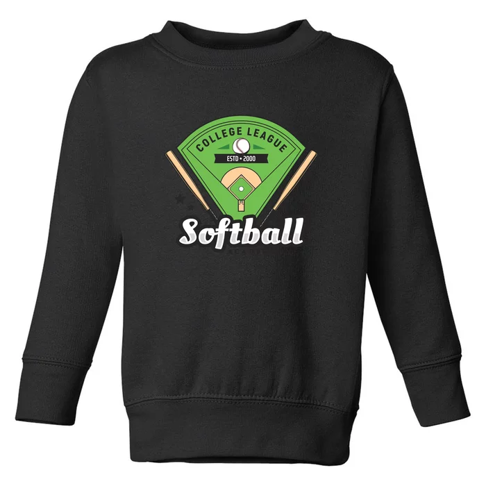 Softball Design College League Softball Academy Toddler Sweatshirt