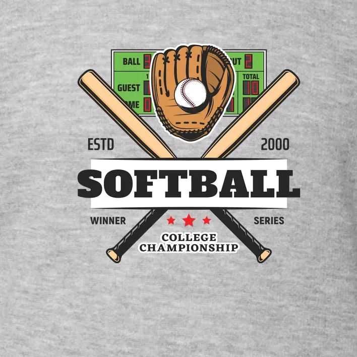 Softball Design College Championship Toddler Sweatshirt