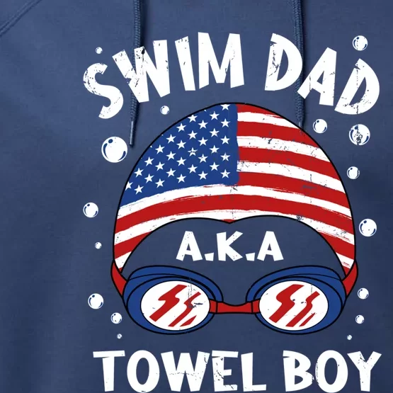 Swim Dad Coach Swimmer Trainer Athlete Swimming Styles Sport Gift Performance Fleece Hoodie