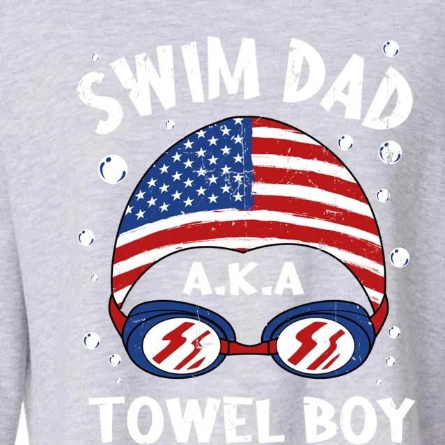 Swim Dad Coach Swimmer Trainer Athlete Swimming Styles Sport Gift Cropped Pullover Crew