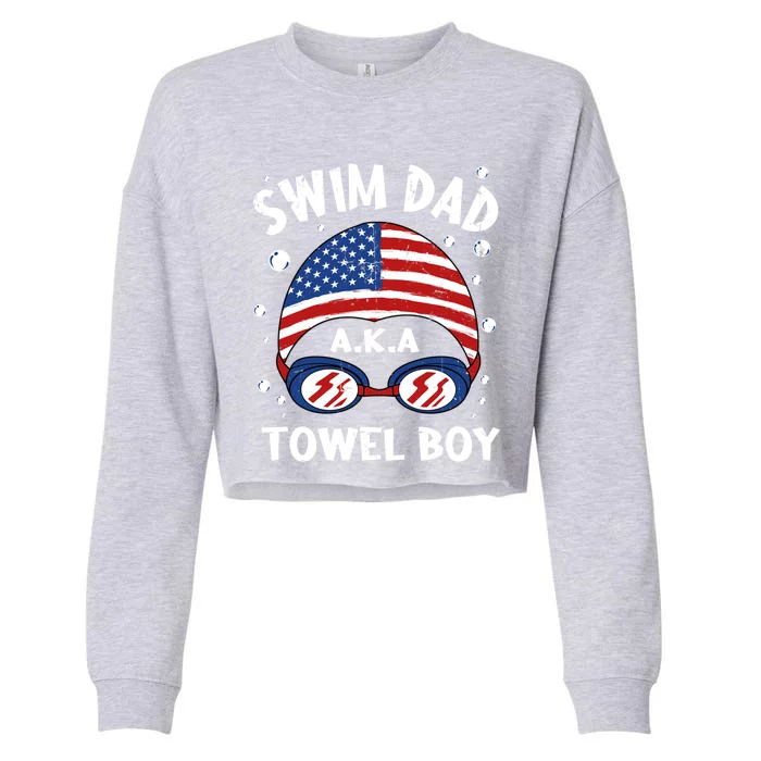 Swim Dad Coach Swimmer Trainer Athlete Swimming Styles Sport Gift Cropped Pullover Crew