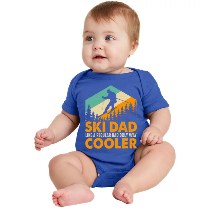 Ski Dad Cool Dads Love Skiing Winter Sport Ski Jumping Gift Baby Bodysuit