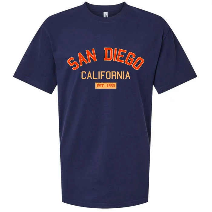 San Diego California 1850 Vintage Ca Retro San Diegan Gift Sueded Cloud Jersey T-Shirt