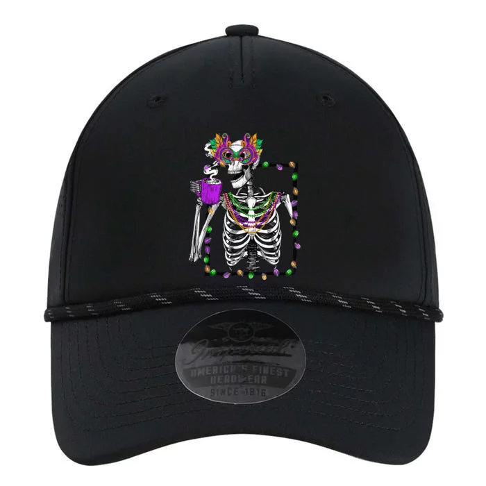 Skeleton Drinking Coffee Mask Beads Mardi Gras Performance The Dyno Cap