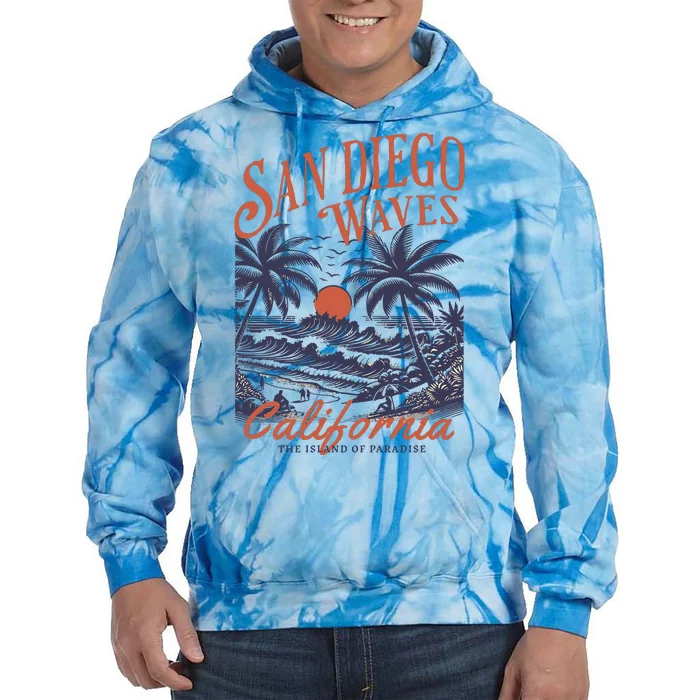 San Diego California Vintage Summer Tie Dye Hoodie