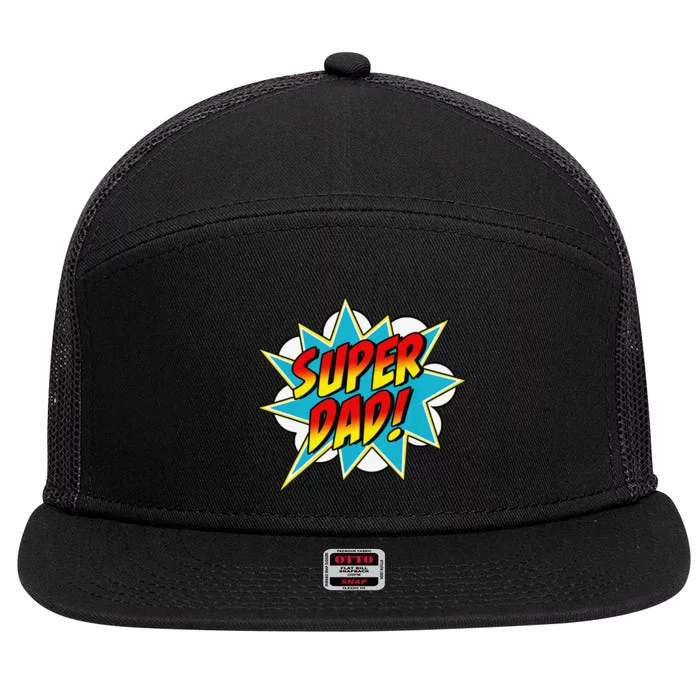 Super Dad Comic Book Superhero Father's Day 7 Panel Mesh Trucker Snapback Hat