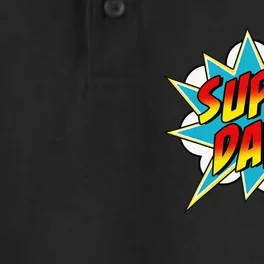 Super Dad Comic Book Superhero Father's Day Dry Zone Grid Performance Polo