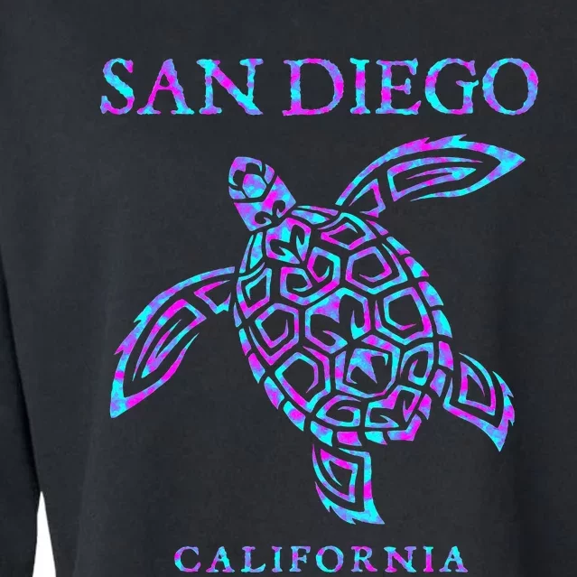 San Diego California Sea Turtle Cropped Pullover Crew