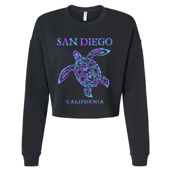 San Diego California Sea Turtle Cropped Pullover Crew