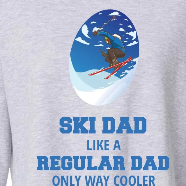 Ski Dad Cute Gift Like A Regular Dad Only Cooler Ski Dad Gift Cropped Pullover Crew