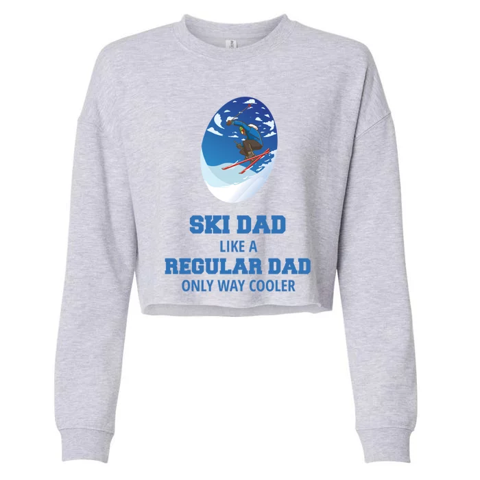 Ski Dad Cute Gift Like A Regular Dad Only Cooler Ski Dad Gift Cropped Pullover Crew