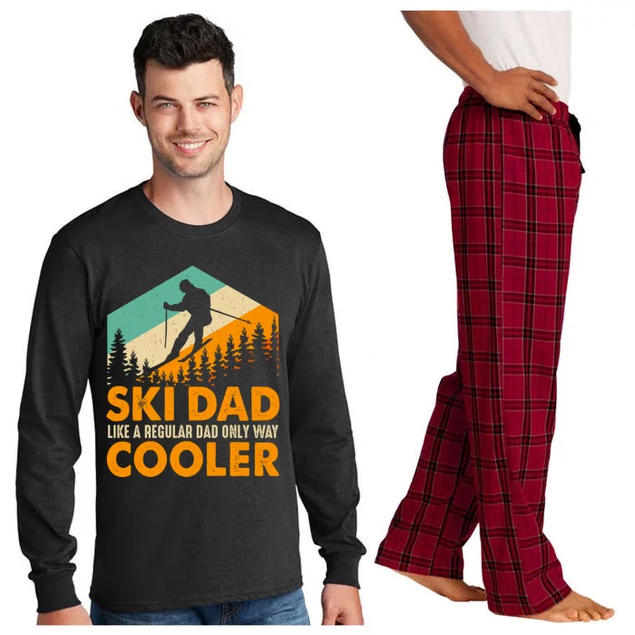 Ski Dad Cool Dads Love Skiing Winter Sport Ski Jumping Gift Long Sleeve Pajama Set