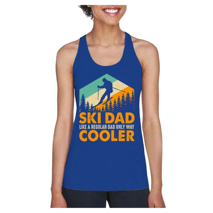 Ski Dad Cool Dads Love Skiing Winter Sport Ski Jumping Gift Women's Racerback Tank