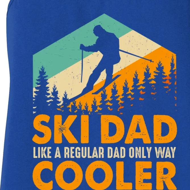 Ski Dad Cool Dads Love Skiing Winter Sport Ski Jumping Gift Women's Racerback Tank