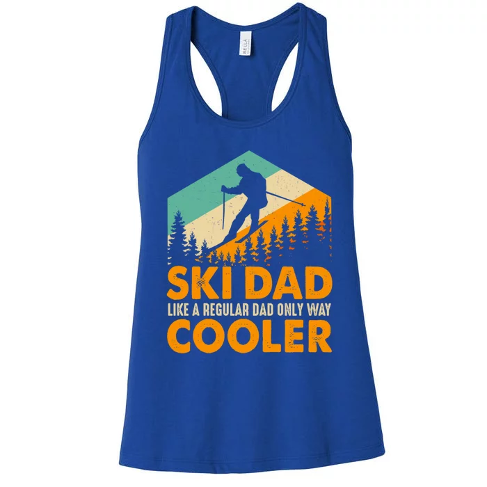 Ski Dad Cool Dads Love Skiing Winter Sport Ski Jumping Gift Women's Racerback Tank