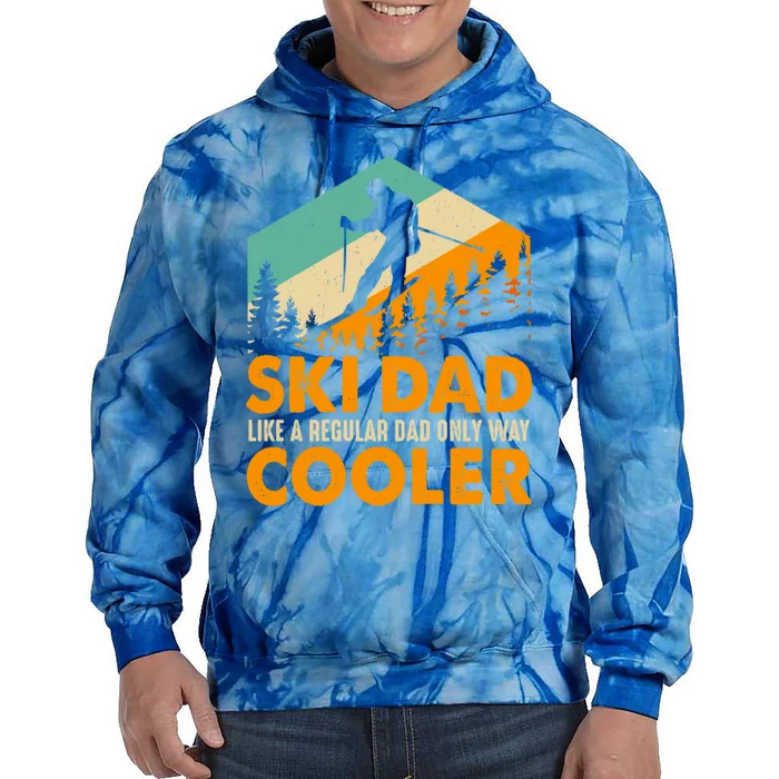 Ski Dad Cool Dads Love Skiing Winter Sport Ski Jumping Gift Tie Dye Hoodie