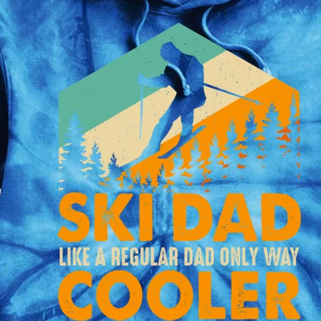 Ski Dad Cool Dads Love Skiing Winter Sport Ski Jumping Gift Tie Dye Hoodie