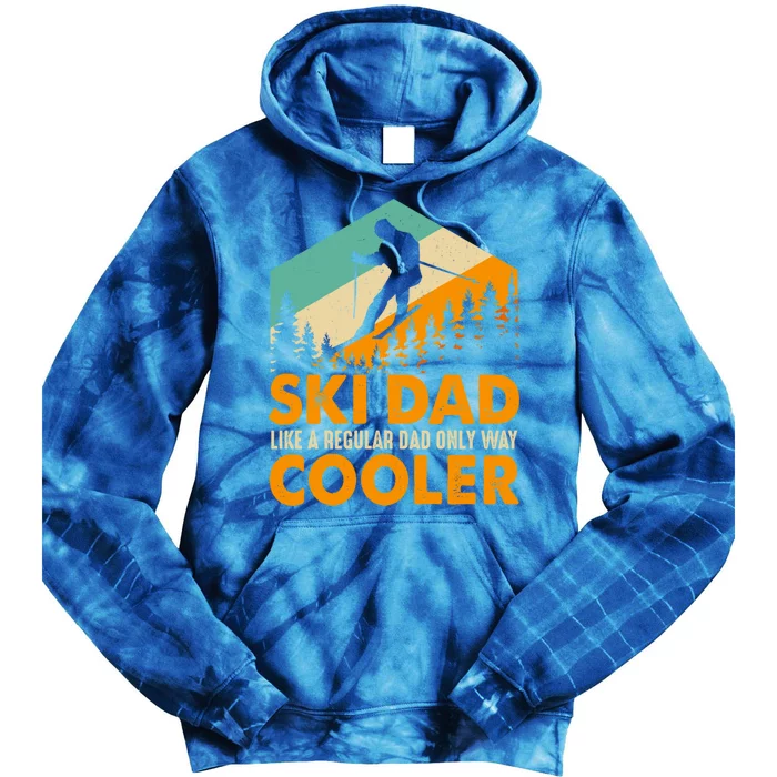 Ski Dad Cool Dads Love Skiing Winter Sport Ski Jumping Gift Tie Dye Hoodie