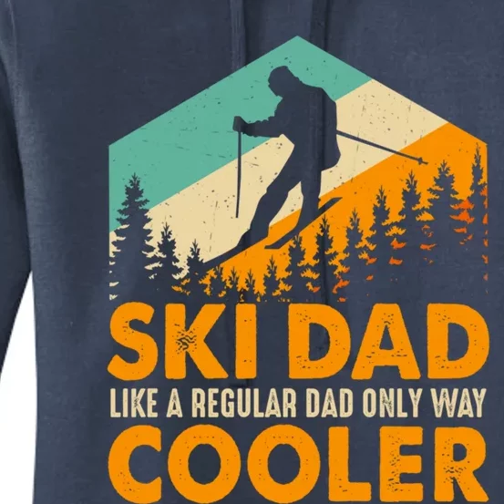 Ski Dad Cool Dads Love Skiing Winter Sport Ski Jumping Gift Women's Pullover Hoodie