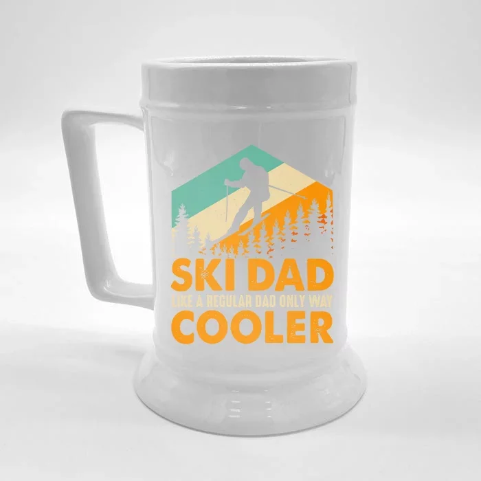 Ski Dad Cool Dads Love Skiing Winter Sport Ski Jumping Gift Front & Back Beer Stein