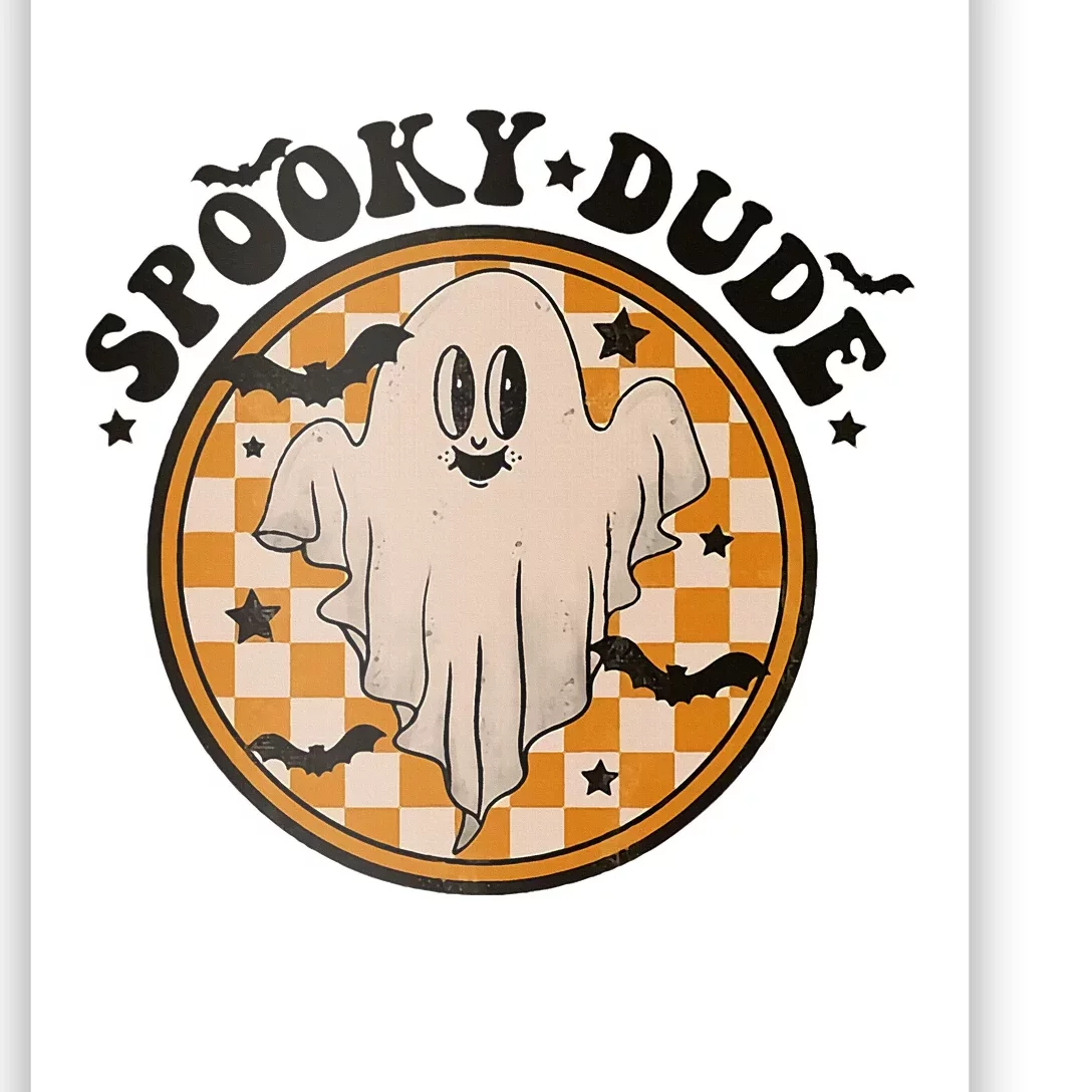 Spooky Dude Cute Ghost Toddler Retro Halloween Fall Poster