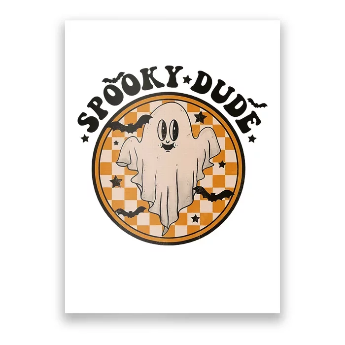 Spooky Dude Cute Ghost Toddler Retro Halloween Fall Poster