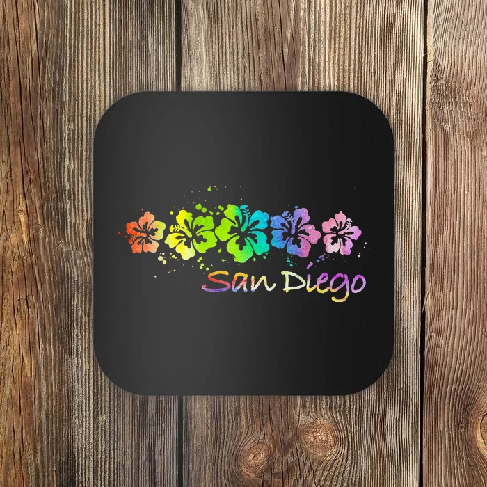 San Diego CA Watercolor Beach & Surf Coaster