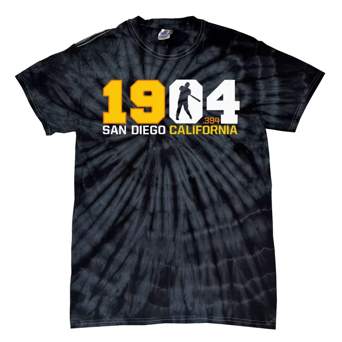 San Diego California Throwback 1904 Baseball Statue .394 Tie-Dye T-Shirt