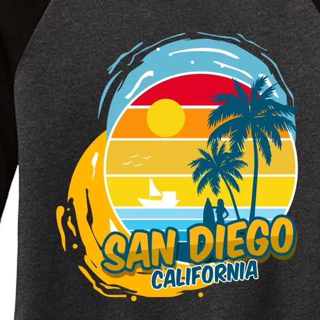 San Diego California Women's Tri-Blend 3/4-Sleeve Raglan Shirt