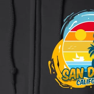 San Diego California Full Zip Hoodie