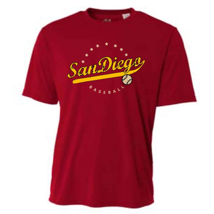 San Diego City Baseball Vintage Varsity Cooling Performance Crew T-Shirt