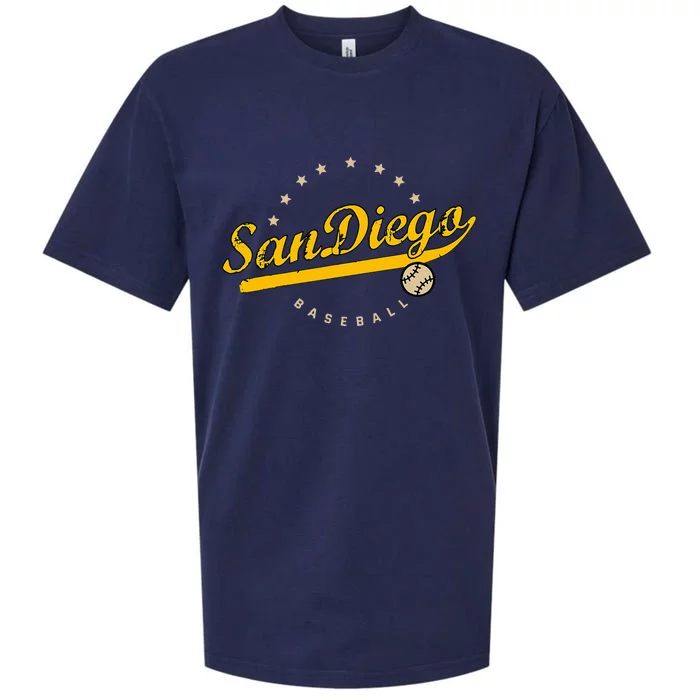 San Diego City Baseball Vintage Varsity Sueded Cloud Jersey T-Shirt