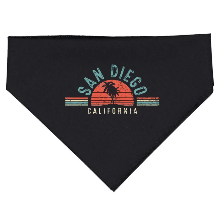 San Diego California Retro Vintage Gift USA-Made Doggie Bandana