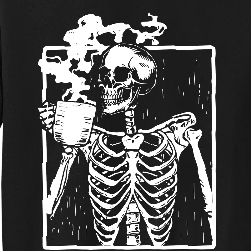 Skeleton Drinking Coffee Sweatshirt