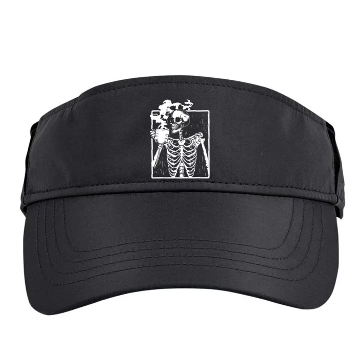 Skeleton Drinking Coffee Adult Drive Performance Visor