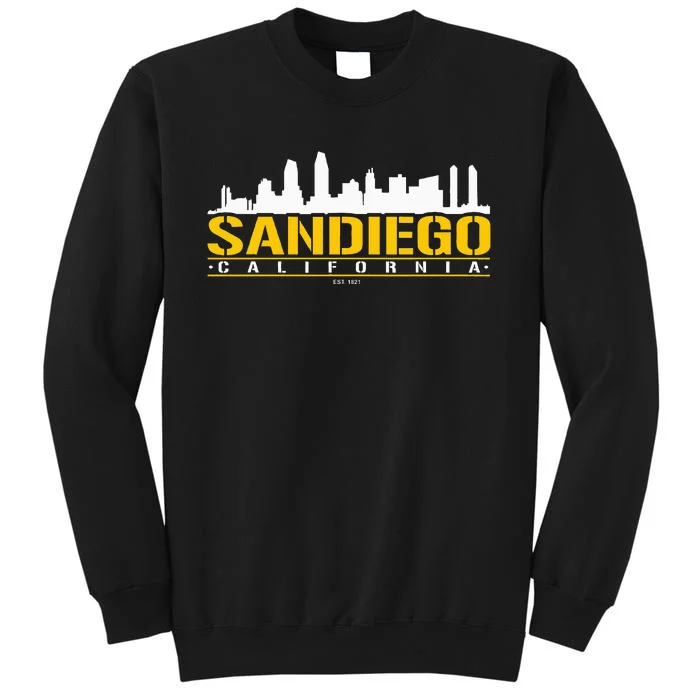 San Diego California White Brown & Gold Baseball Inspired Sweatshirt