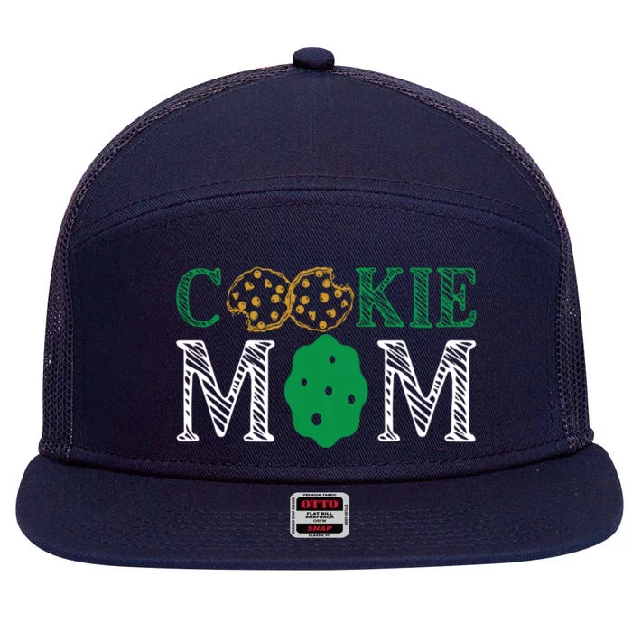 Scout Design Cookie Mom Funny Troop Leader Cookie Funny Gift 7 Panel Mesh Trucker Snapback Hat