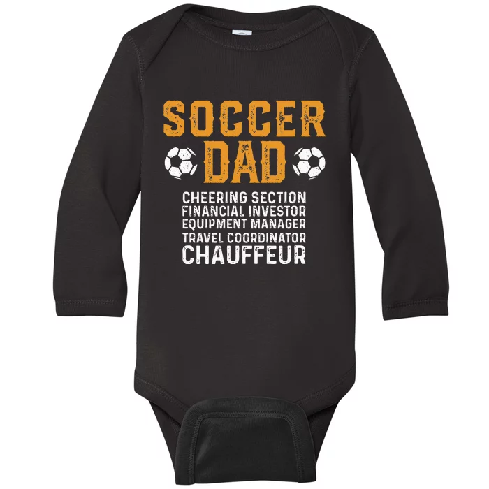 Soccer Dad Cheering Section Financial Investor Equipment Baby Long Sleeve Bodysuit