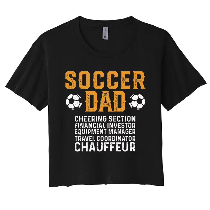 Soccer Dad Cheering Section Financial Investor Equipment Women's Crop Top Tee