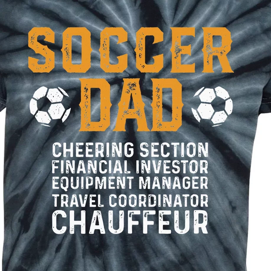 Soccer Dad Cheering Section Financial Investor Equipment Kids Tie-Dye T-Shirt