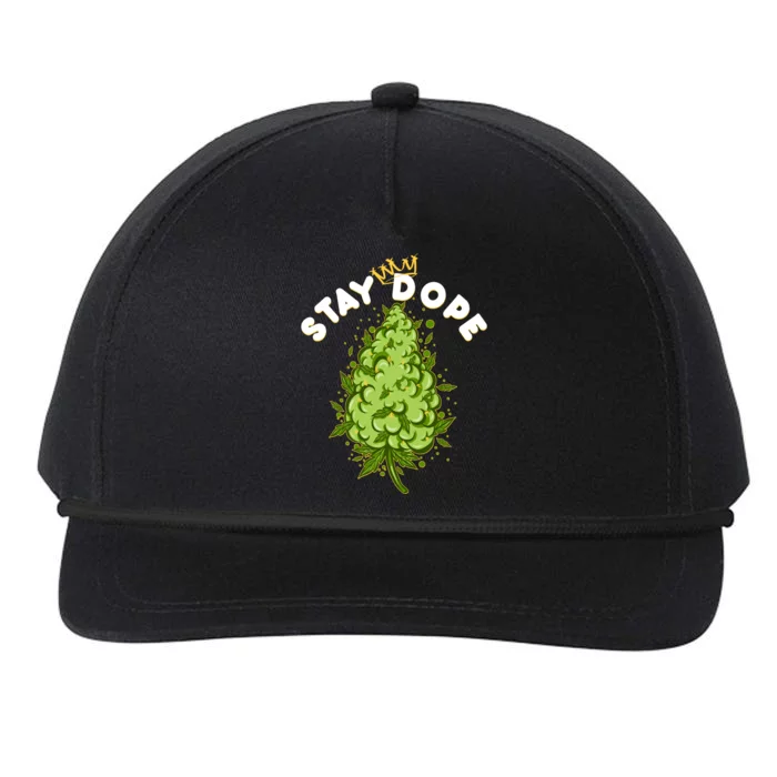 Stay Dope Cannabis Marijuana Bud Snapback Five-Panel Rope Hat