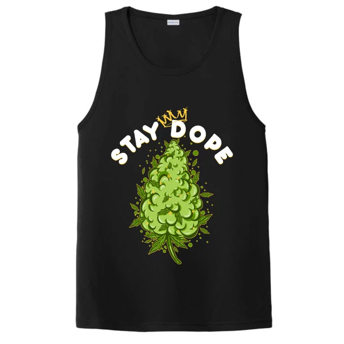 Stay Dope Cannabis Marijuana Bud Performance Tank