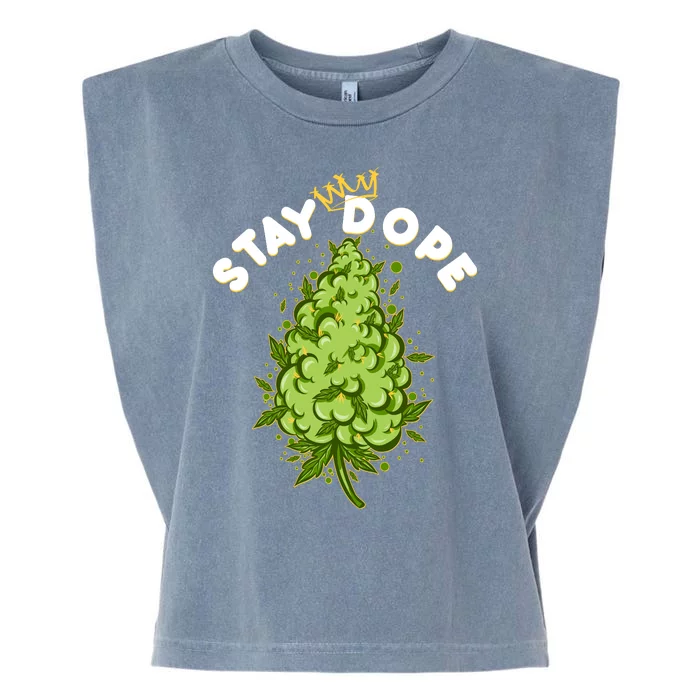 Stay Dope Cannabis Marijuana Bud Garment-Dyed Women's Muscle Tee