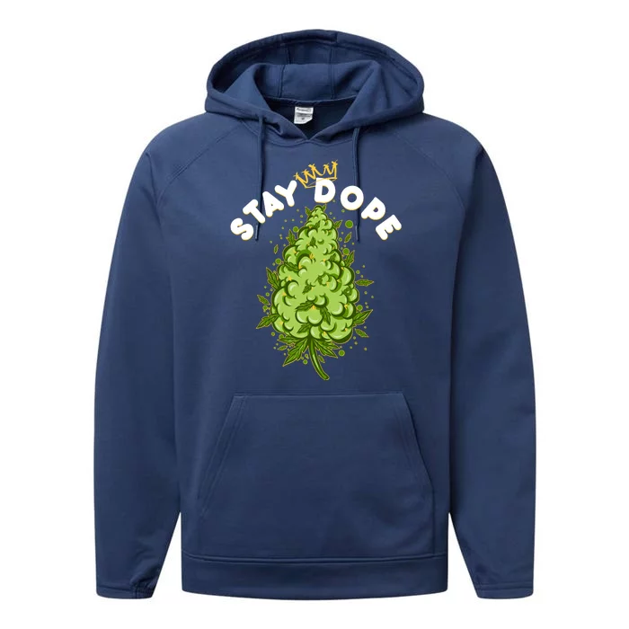 Stay Dope Cannabis Marijuana Bud Performance Fleece Hoodie