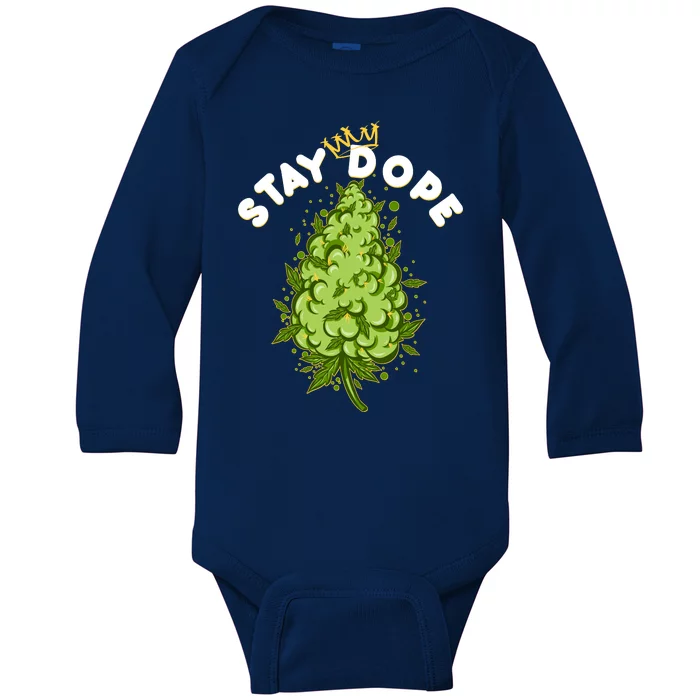 Stay Dope Cannabis Marijuana Bud Baby Long Sleeve Bodysuit