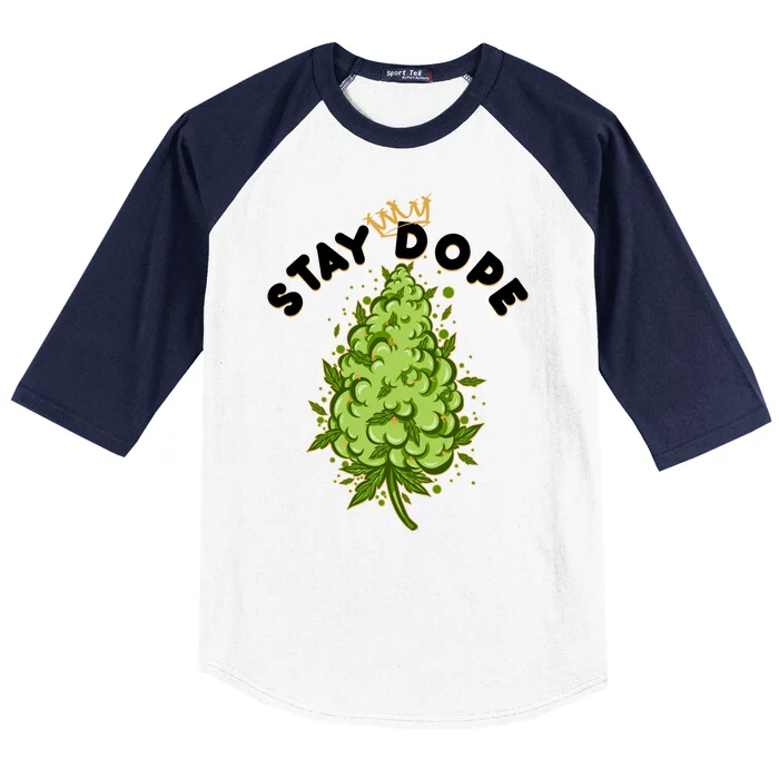 Stay Dope Cannabis Marijuana Bud Baseball Sleeve Shirt