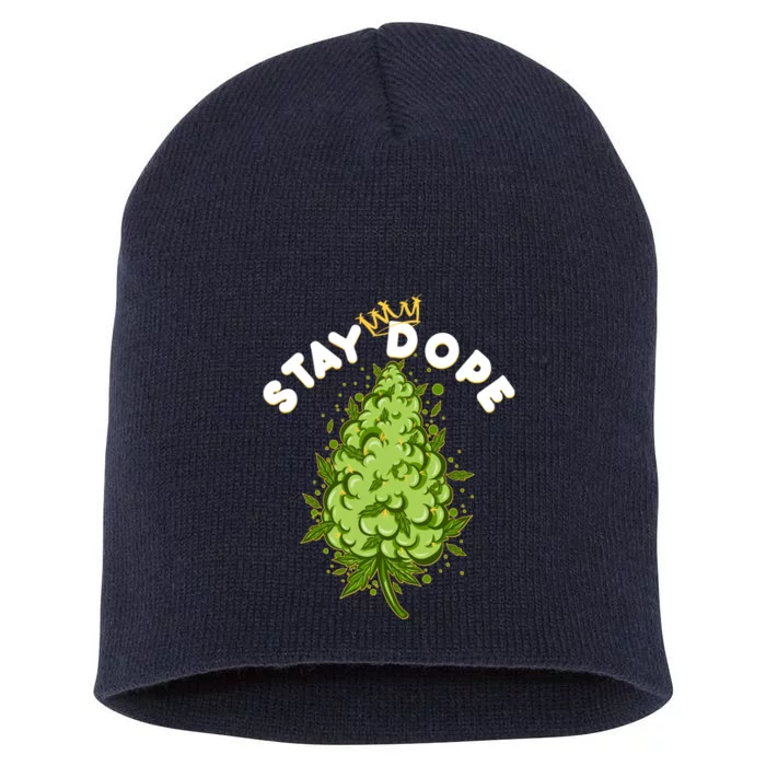 Stay Dope Cannabis Marijuana Bud Short Acrylic Beanie