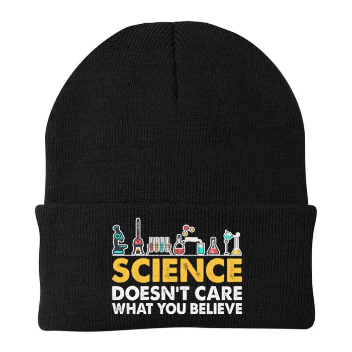 Science Doesn't Care What You Believe Science Teacher Students Knit Cap Winter Beanie