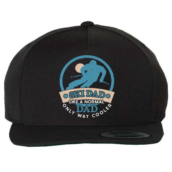 Ski Dad Cool Dad Gift Wool Snapback Cap