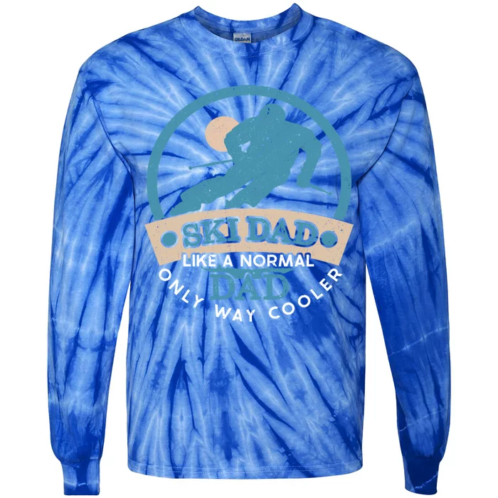 Ski Dad Cool Dad Gift Tie-Dye Long Sleeve Shirt